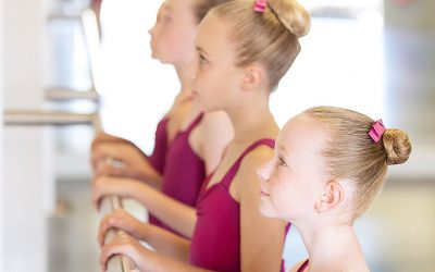 Ballet students at the barre